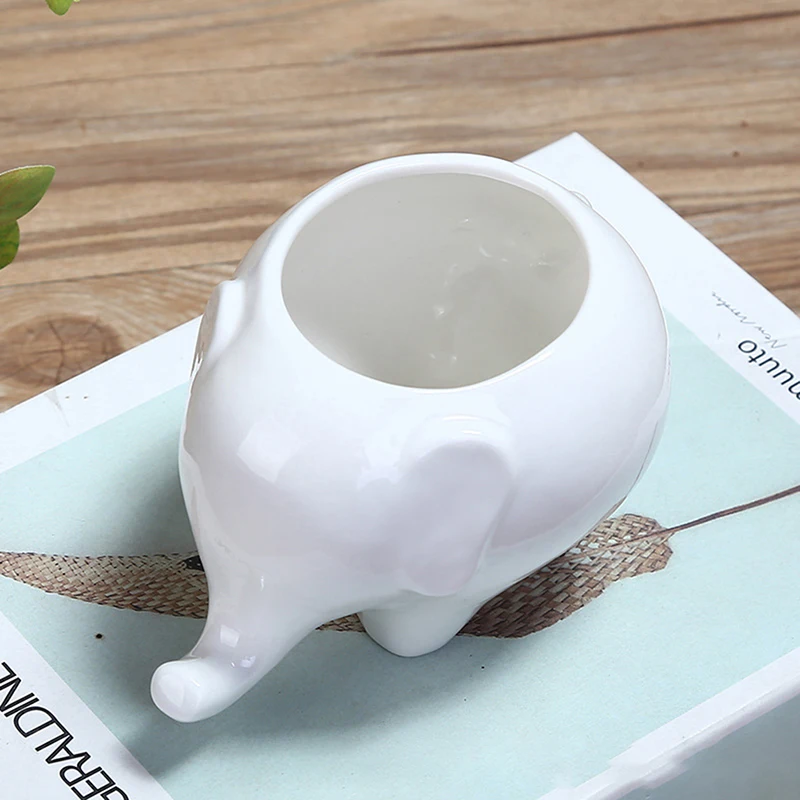 Горшок для цветов керамический горшок с белым слоном 1 шт.|Цветочные горшки и