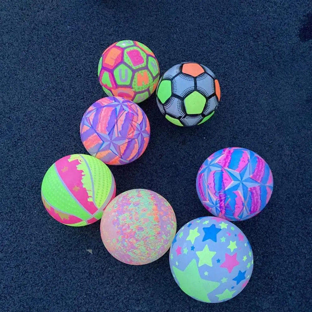 22cm Luminous Bouncy Ball Toys Novelty Led light Inflatable Ball Football Basketball Outdoor Sports Toys for Children Game Toys