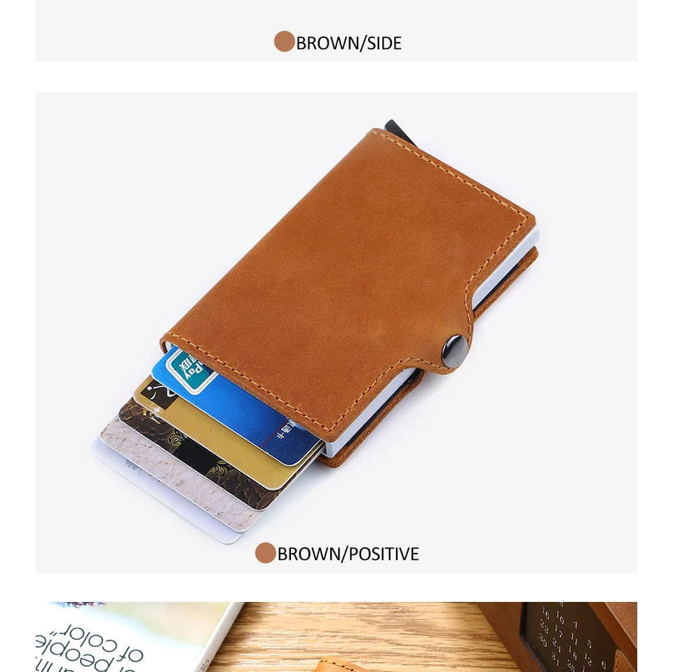 Мужской кошелек из натуральной кожи, Rfid, мини-кошелек, маленький тонкий металлический мужской кошелек, тонкий кошелек для денег, сумка-держатель для карт, Vallet cartera hombre