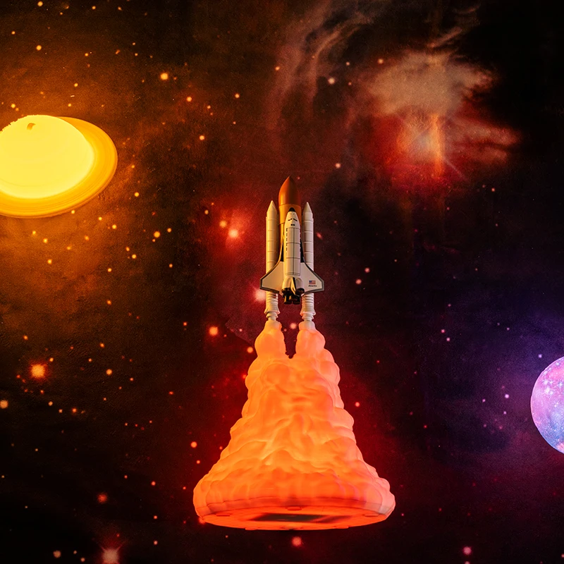 Новинка 2019 дропшиппинг 3D лампа для космического челнока перезаряжаемый ночной