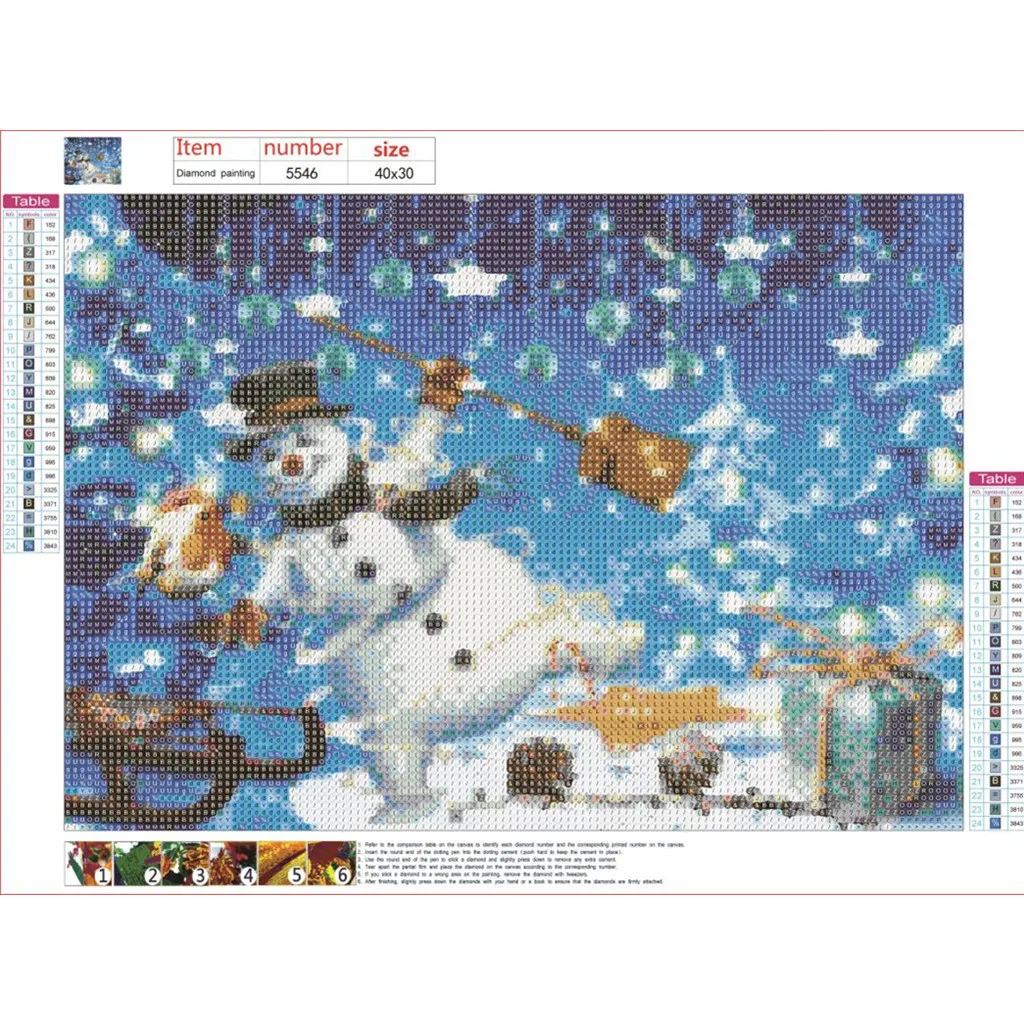 Сделай Сам алмазная Рождественская вышивка крестиком полимерная круглая дрель