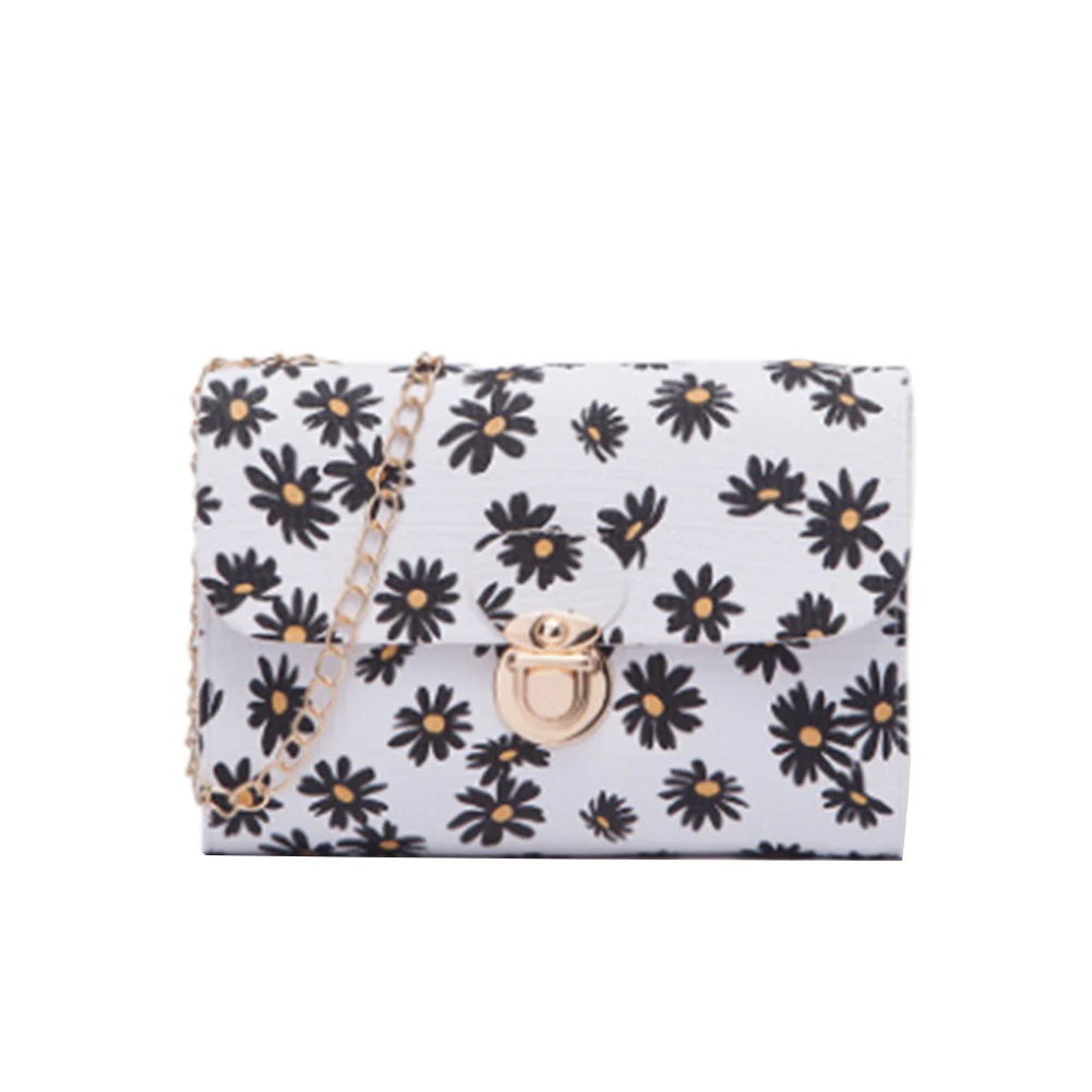

Women Floral Print Shoulder Bag Adjustable Chain Strap Messenger Bag Fashion Womens Lock Catch Crossbody Bags