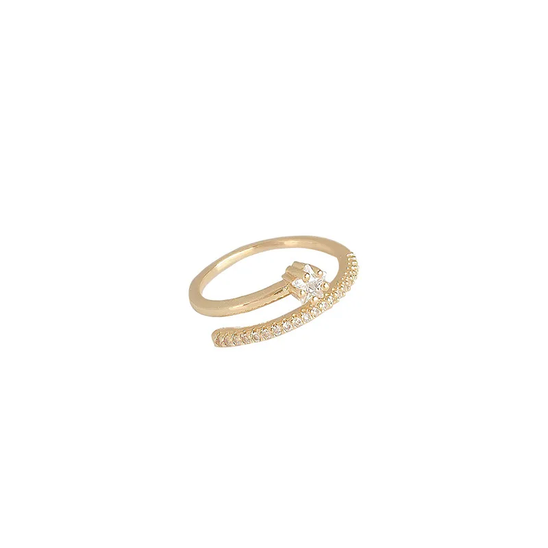 

MrZMsZ Simple Zircon Rings For Women luxurious Adjustable Open Ring Teen Girls 2021 Trendy Gift Fashion Jewelry Accessories
