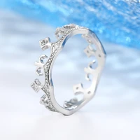 women ring silver plated crown cubic zirconia ring for women fashion glamour banquet wedding ring give girlfriend gift jewelry