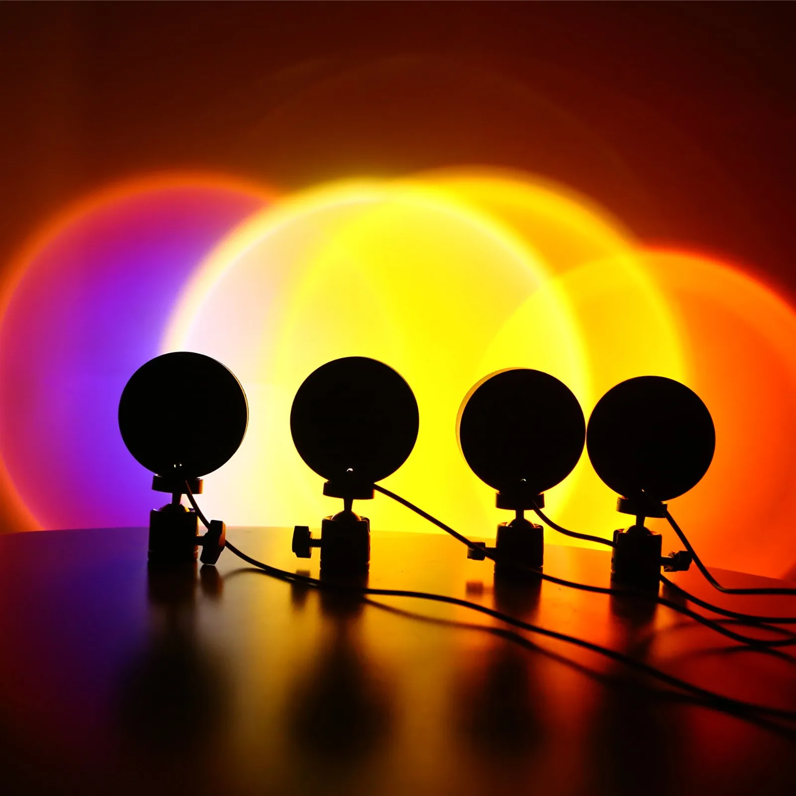 

Sunset Rainbow Red Projector Led Night Light Sun Projection Desk Lamp For Bedroom Bar Coffee Store Wall Decoration Lighting #T1G