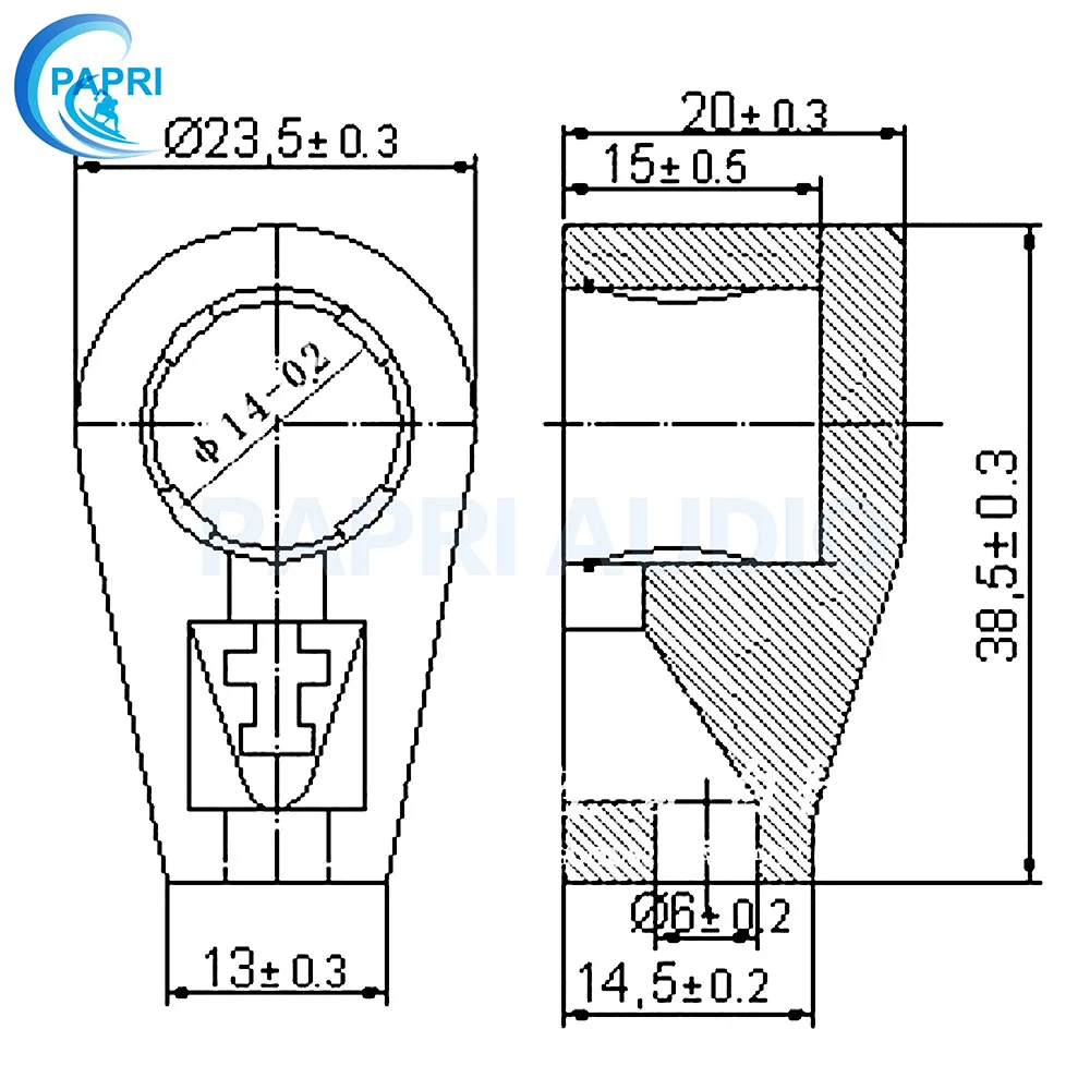 

PAPRI 2PCS Ceramic 14MM ANODE Gold Plated Vacuum Tube Cap/Grip Audio HIFI DIY Tube Amplifier For 813 805 811 572B 872 809 Etc