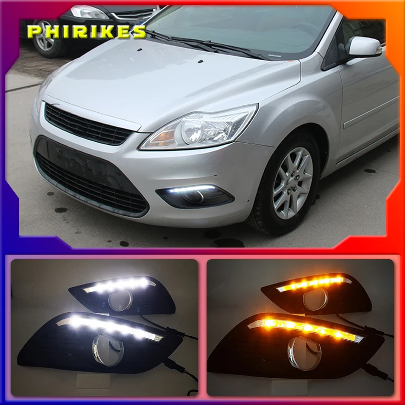 

Указатели поворота, 2 шт./комплект, водонепроницаемые светодиодные дневные ходовые огни DRL для FordFocus Sedan 2009-2013, противотуманные фары, модифици...