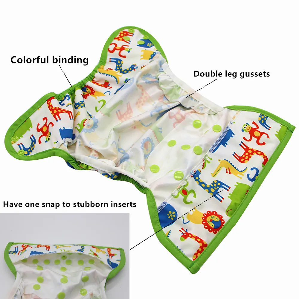 Pa&ntilde;al de tela para beb&eacute; reci&eacute;n nacido, talla &uacute;nica, reutilizable, envoltura de cubierta impermeable para usar con pa&ntilde;al plano o ajustado-4