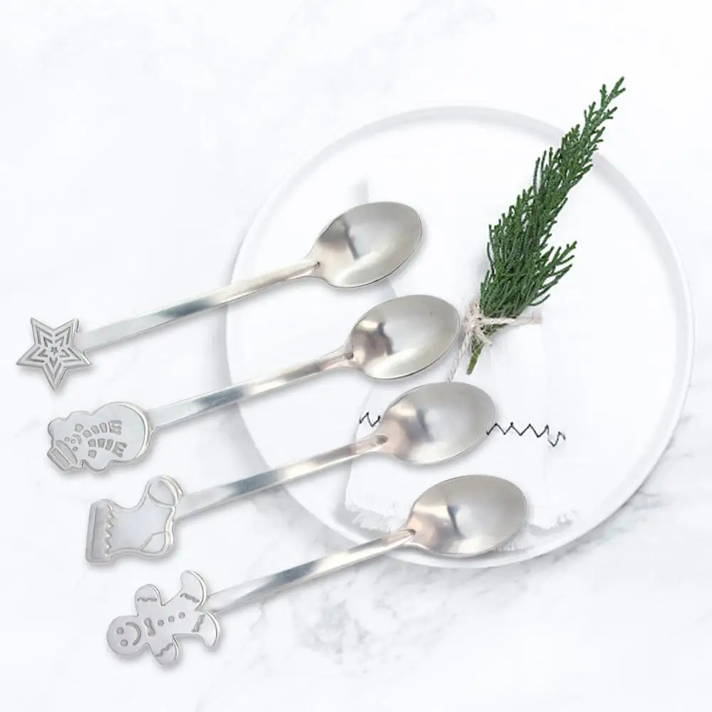 4 шт. рождественские столовые приборы чайная ложка аксессуары для украшения