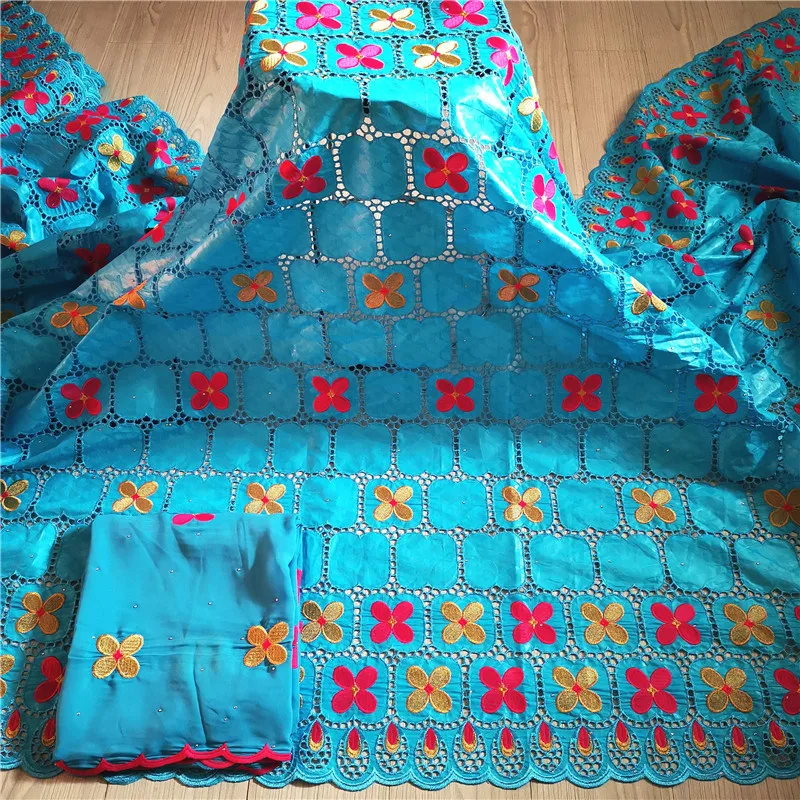 

5+2 yards New arrival african Bazin riche fabric with beads embroidery lace / bazin riche dress material Nigerian 9L090901