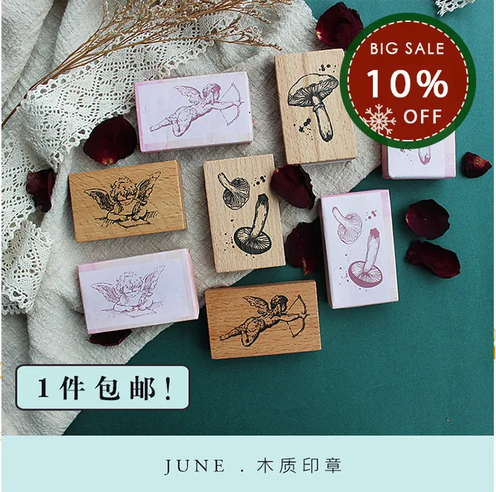 Винтажный деревянный прозрачный штамп moodtape для самостоятельного