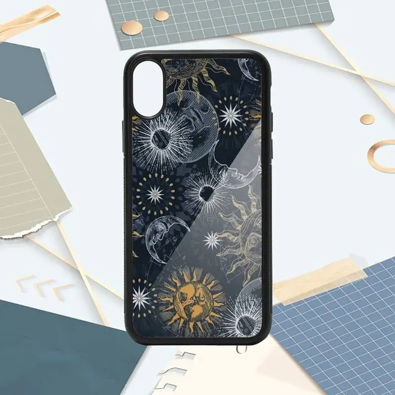 

Witches moon Tarot Mystery totem pattern luxury design Phone Case PC for iPhone 11 12 pro XS MAX 8 7 6 6S Plus X 5S SE 2020 XR