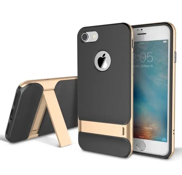 Для iPhone 7 Plus, чехол ROCK, роскошный, Royce, PC, рамка+ TPU, задний чехол, чехол для iPhone 6 Plus, капа, Fundas с подставкой, распродажа - Цвет: Gold