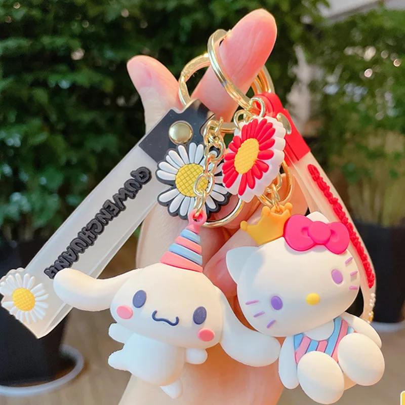 

New Little Daisy Merlotte Key Chain Cute Yugui Dog Car key Chain PVC Cartoon KT cat Doll Lady Gift