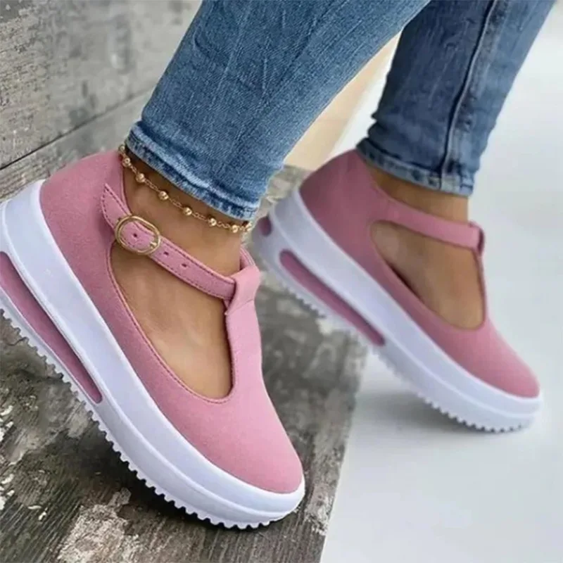 New Arrival Women's Sandals Fashion Casual Style Women's Shoes Women's Wedges Summer Vulcanized Shoes Solid Color Thick Bottom