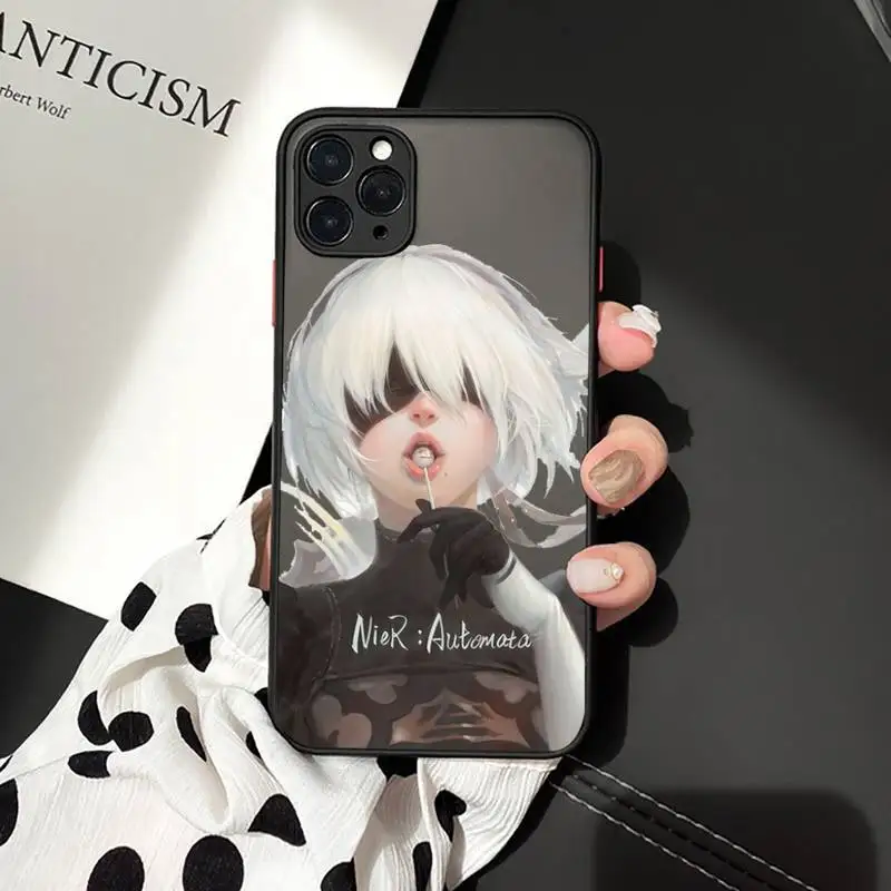 

Anime Nier Automata 2b Phone Cases matte transparent For iphone 7 8 11 12 plus mini x xs xr pro max cover
