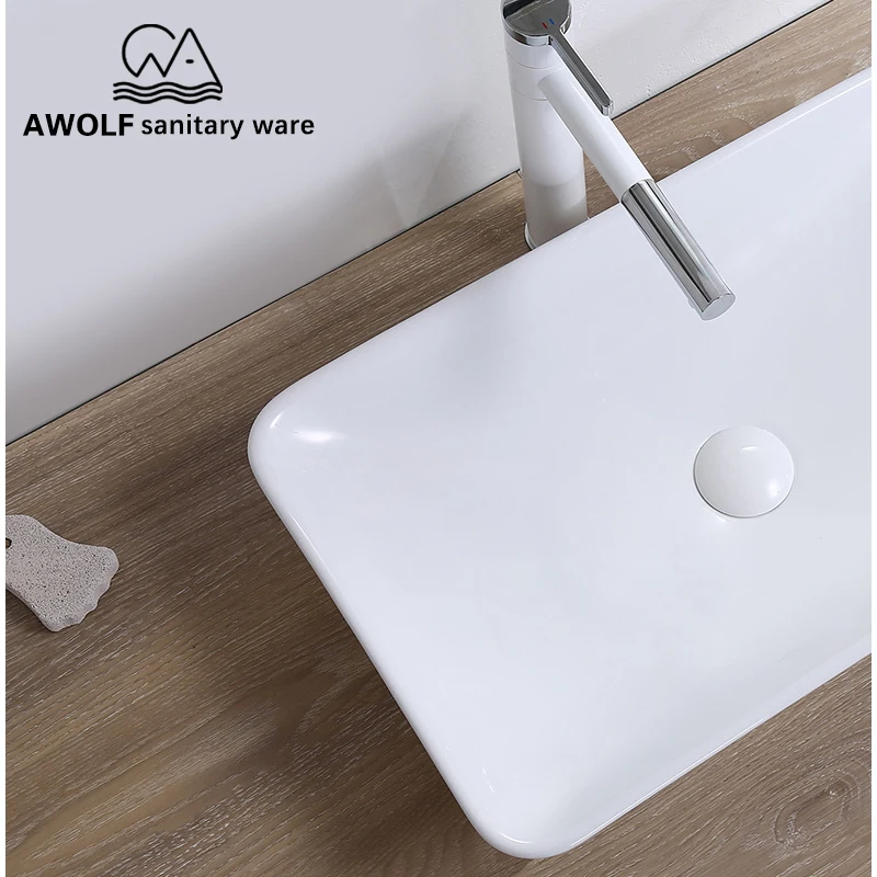 Раковины для ванной большой размер белая керамическая раковина Современная чаша