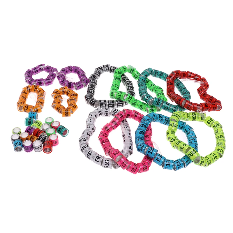 

20pcs 2021 multicolor Pigeon Foot Ring With Word Earrings Durable Bird Ring Racing Pigeon Foot Ring Bird Tools