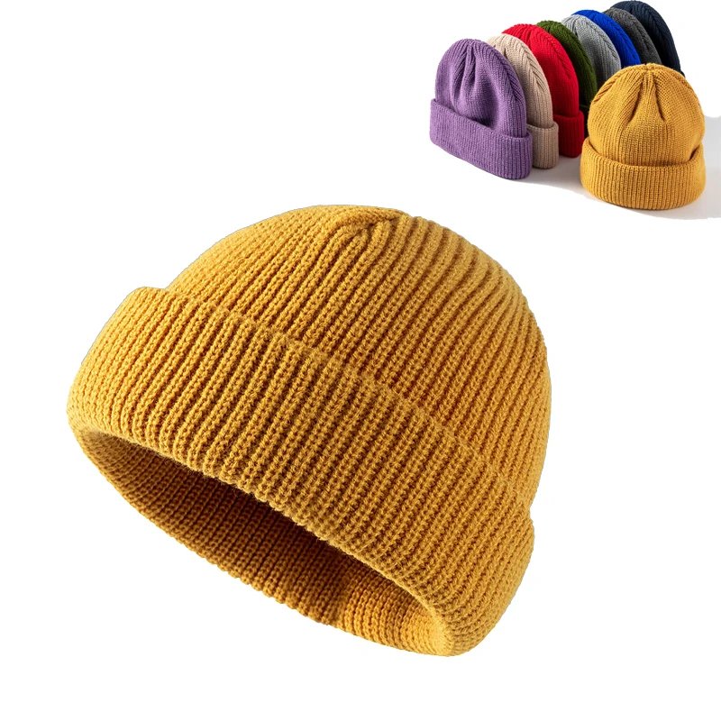 

2021 Autumn Winter Black Red Winter Men Women Knitted Hat Solid Skuilles Beanies Dad Cap Thick Warm Winter Ski Beanies Caps Girl