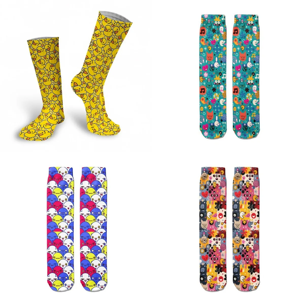 

Creative Fashion Socks Trendy Unisex Men's Women's Universal Kawaii 3D Cartoon Printing Socks Four Seasons Stockings