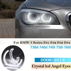 Хрустальные светодиодные фары ангельские глазки для BMW серий 7, F03, F04, F01, F02, 730d, 740d, 740i, 750i, 760i, комплекты гало, светильник ЦА, автомобильные фары 2008  2012