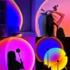 Светильник С закатом, Радужный закат, проекционный светильник с USB, атмосферные ночные светильники, фон, декоративная настенная лампа для дома, спальни, новинка 2021