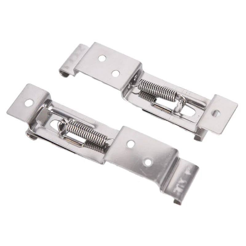 

2Pcs European EU Stainless Steel Car Number License Plate Frame Holder Bracket Rack For Camper Trailer Truck Clips Cover Spring