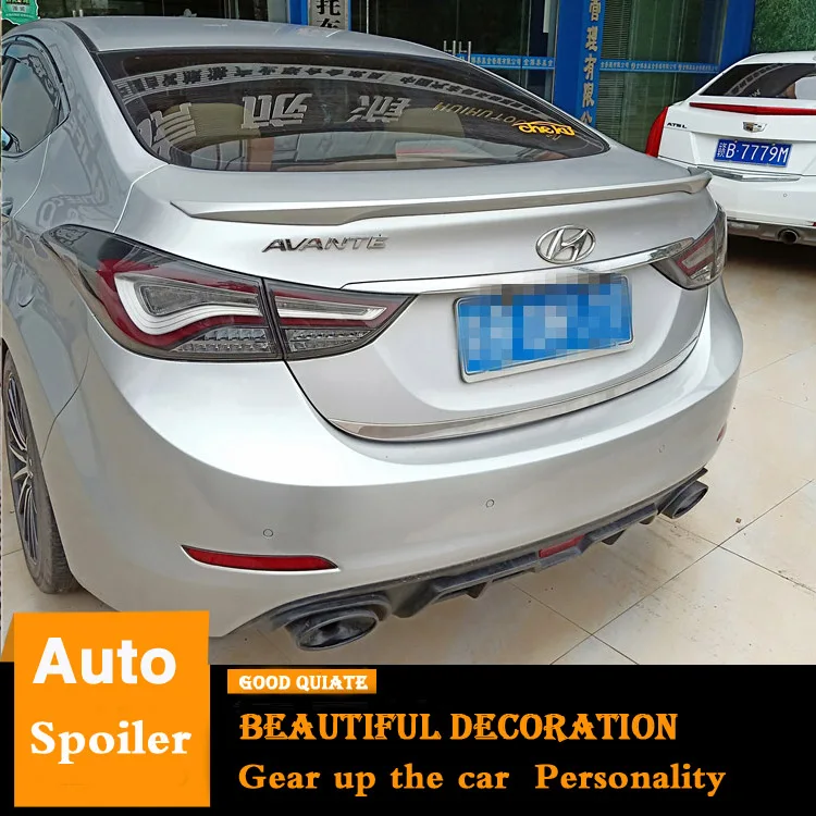 

For 2012-2017 Hyundai Elantra Spoiler Sport ABS Material Car Rear Wing Primer Color Trunk Rear Spoiler 2013 2014 2015 2016