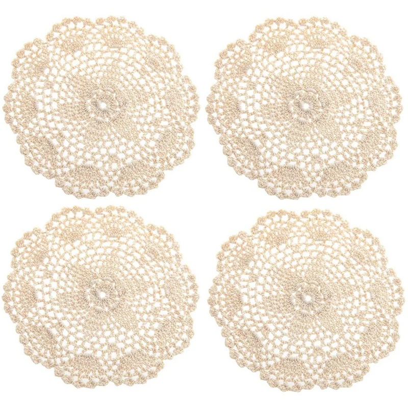 12 шт. винтажный хлопковый коврик круглая ручная вязаная кружевная ткань домашний