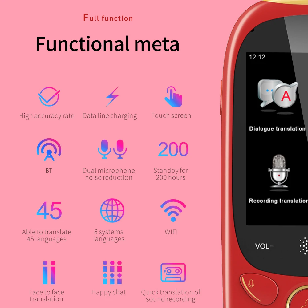 Умный портативный переводчик голоса Boeleo в режиме реального времени устройство