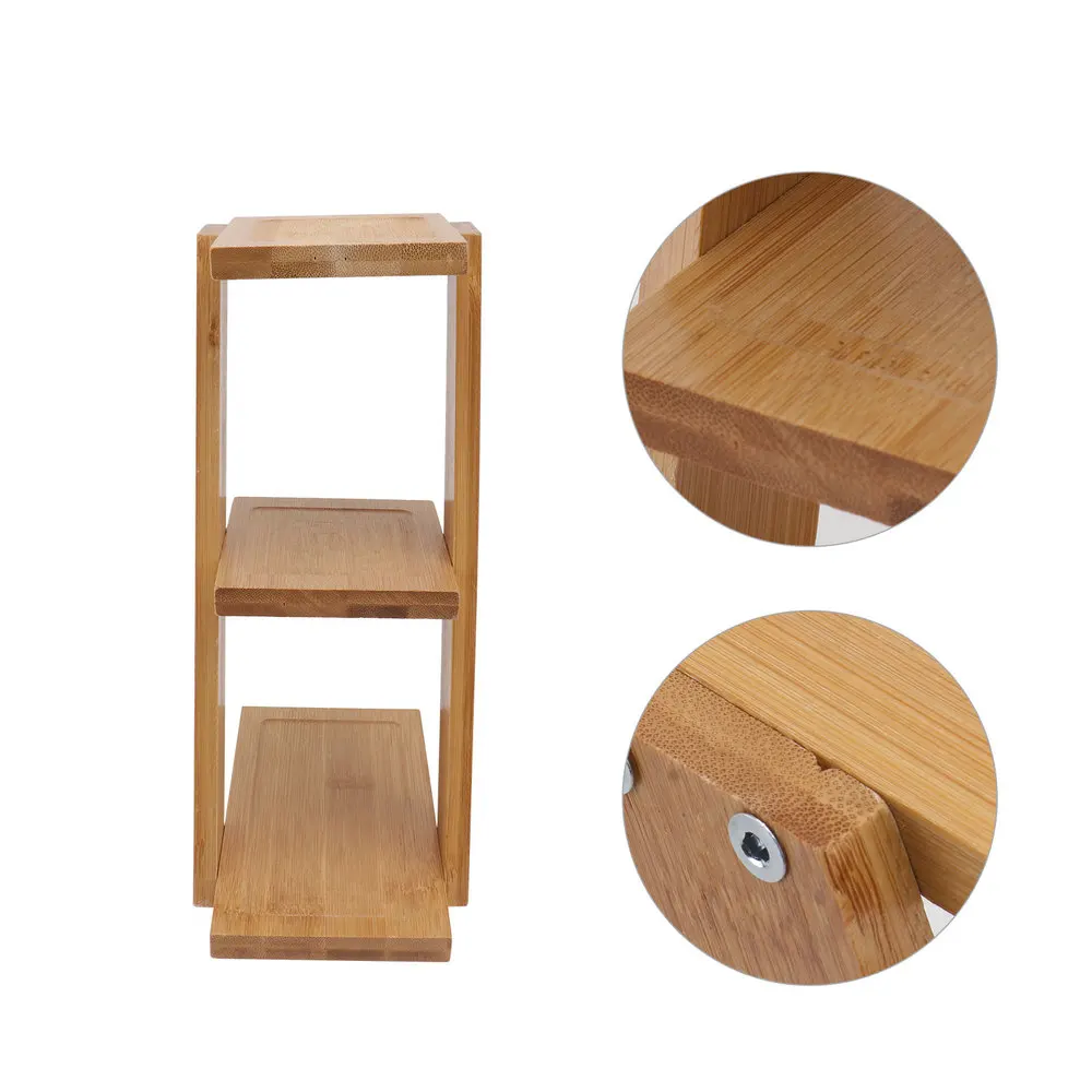 1Pc Home Standing Bonsai Rack Wooden Simple Plant Holder Balcony Decoration