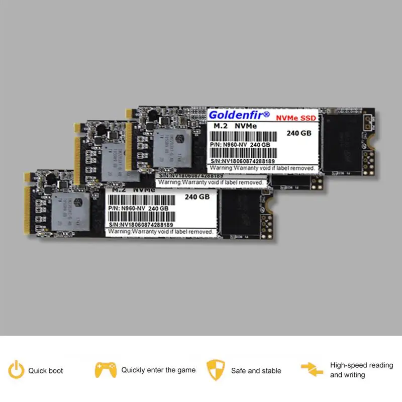 

Goldenfir PCIE M.2 NVME SSD 128GB/256GB/512GB/1TB 2280 Solid State Drive Hard Disk for Desktop Ultrabook Laptop Computer