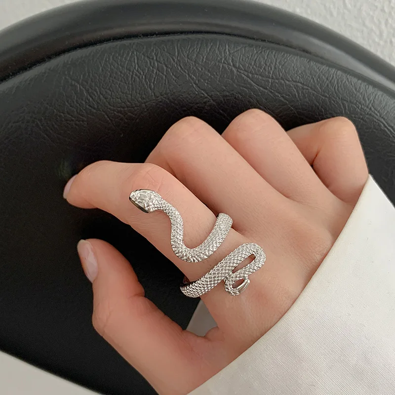 

Rings for Men Women Punk Goth Snake Ring Exaggerated Silver Gold Plated Gothic Adjustable Party Gift Jewelry Mujer Bijoux