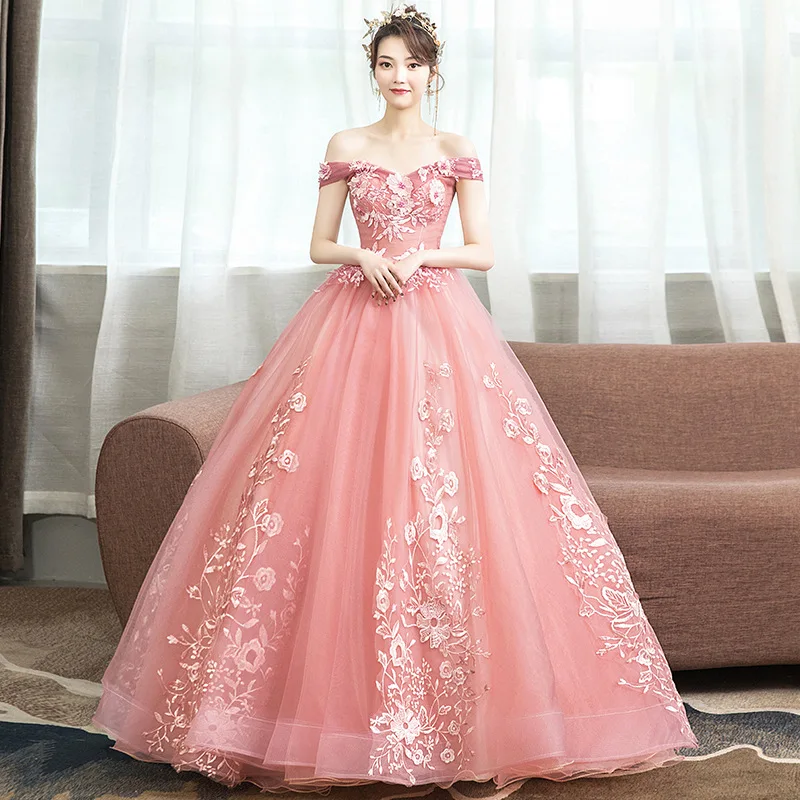 

Off The Shoulder Pink Quinceanera Dresses Vintage Ball Gown Vestidos De Quinceaneras 2020 Sweet 16 Dresses Ball Gowns For Adults