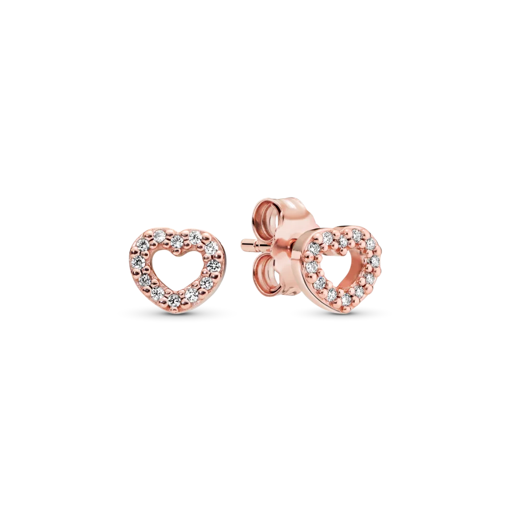 

FORVIONA Rose Gold Heart-shaped Ear Studs Charm Diy Crown Crystal Cz Earrings for Women Wedding Jewelry