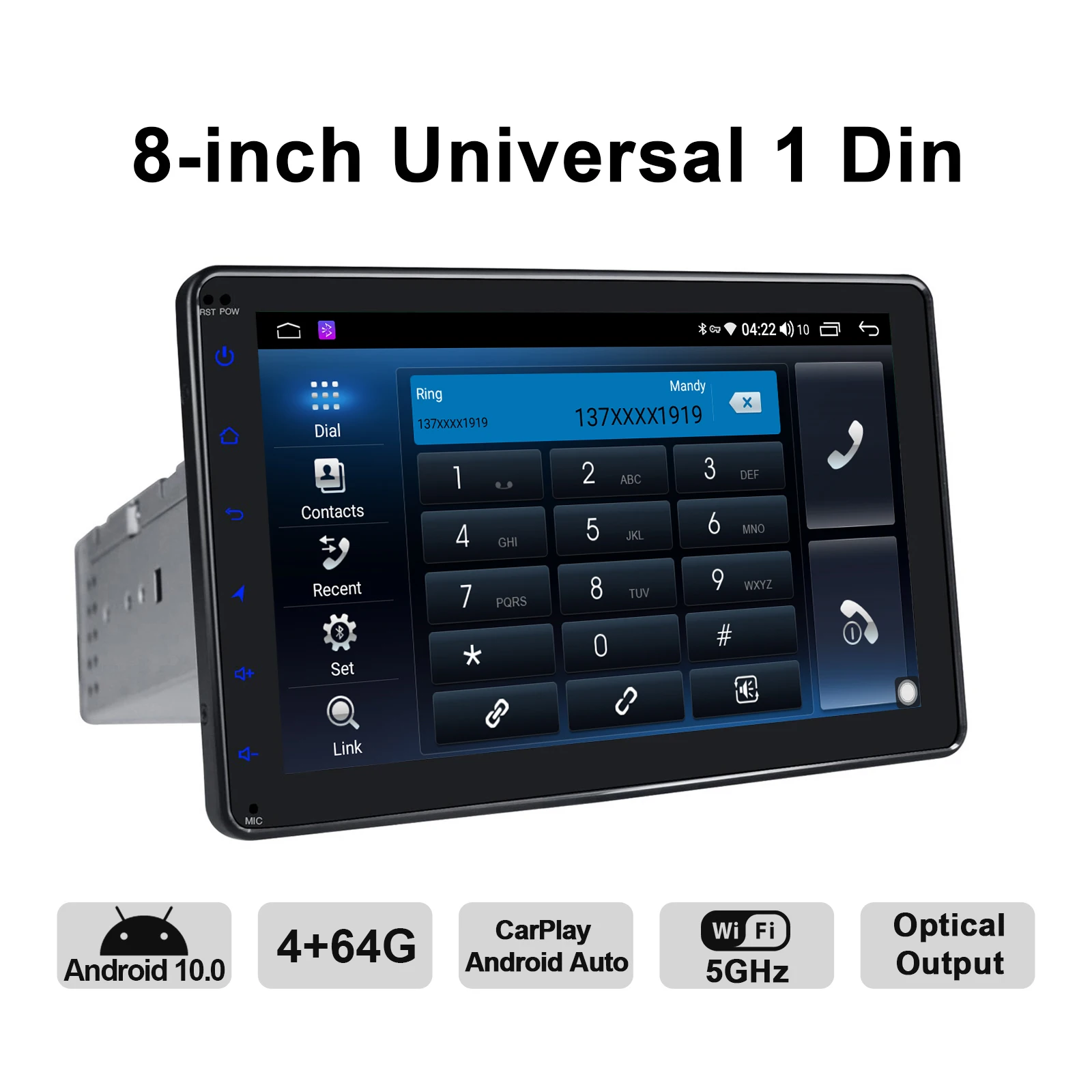 저렴한 8 인치 안드로이드 10 카 라디오 스테레오 유니버설 헤드 유닛 GPS 내비게이션 멀티미디어 플레이어, 무선 카플레이 4G 안드로이드 오토 DVR OBD