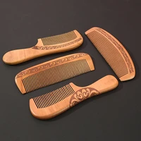 natural peach wood comb anti static handcrafted fine tooth comb massage head classic comb hair styling hair care tool 13styles
