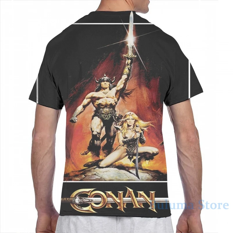 Мужская/женская футболка Conan The труд­ар­р (2) модная со сплошным принтом для
