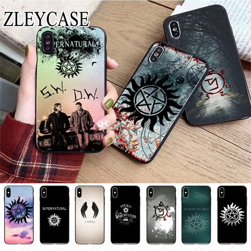 supernatural newly arrived black cell phone case for iphone x xs xr xsmax 11 12pro max 5s se 2020 6splus 7 8plus 12mini cover free global shipping