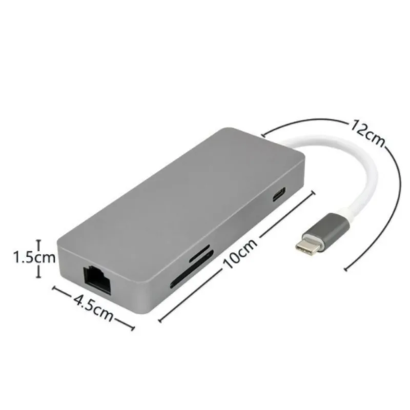 USB C концентратор 7в1 док станция мульти порт Тип к HDMI VGA Ethernet адаптер| |