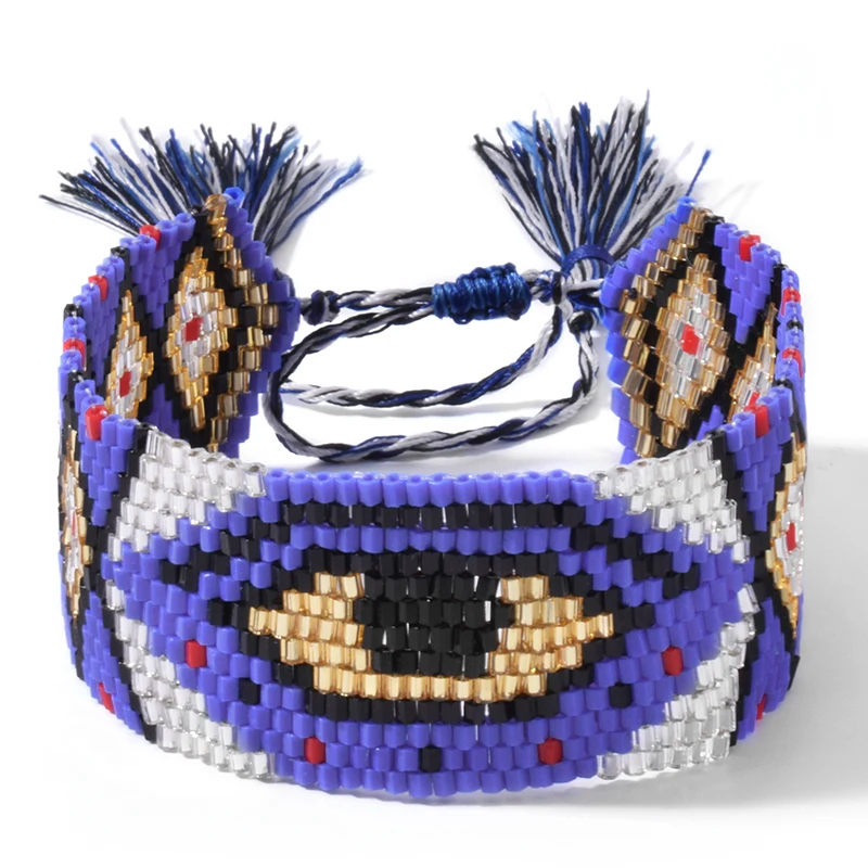 SHINUSBOHO розовые браслеты от сглаза для женщин Миюки изящные из бисера ткацкий