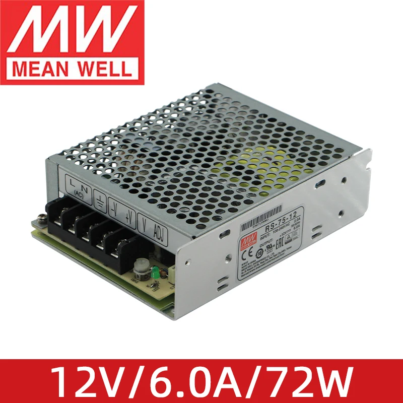 Бренд MEAN WELL представляет RS-75-12 12V 6.0A 72W фары для Высокое качество meanwell AC/DC 75W один Выход переключение Питание Бренд MEAN WELL представляет RS-75-12 12V 6.0A 72W фары для Высокое качество meanwell AC/DC 75W один Выход переключение Питание