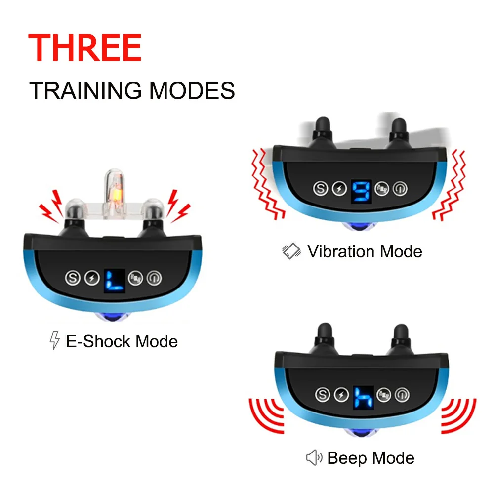 Ошейник для дрессировки собак с электрошоком перезаряжаемый водонепроницаемый