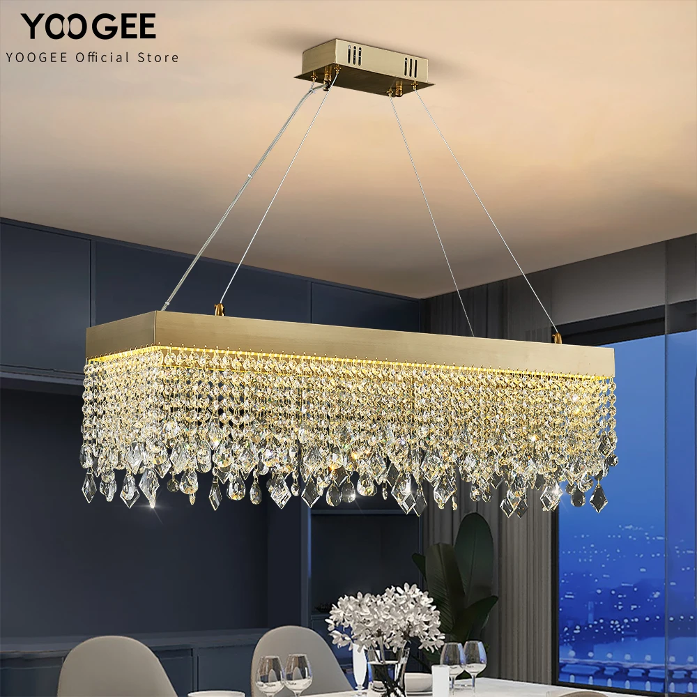 

Crystal chandelier for living room kitchen island dining room lamp gold LED light home decoration lighting fixture