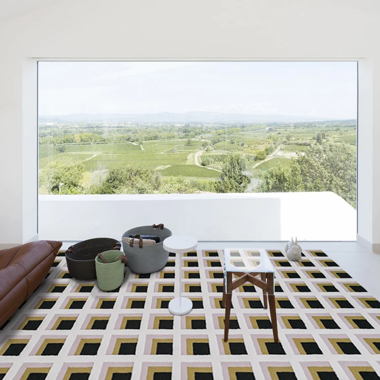 100% Новая Зеландия шерсть ручной работы геометрический ковер в розовом цвете пост