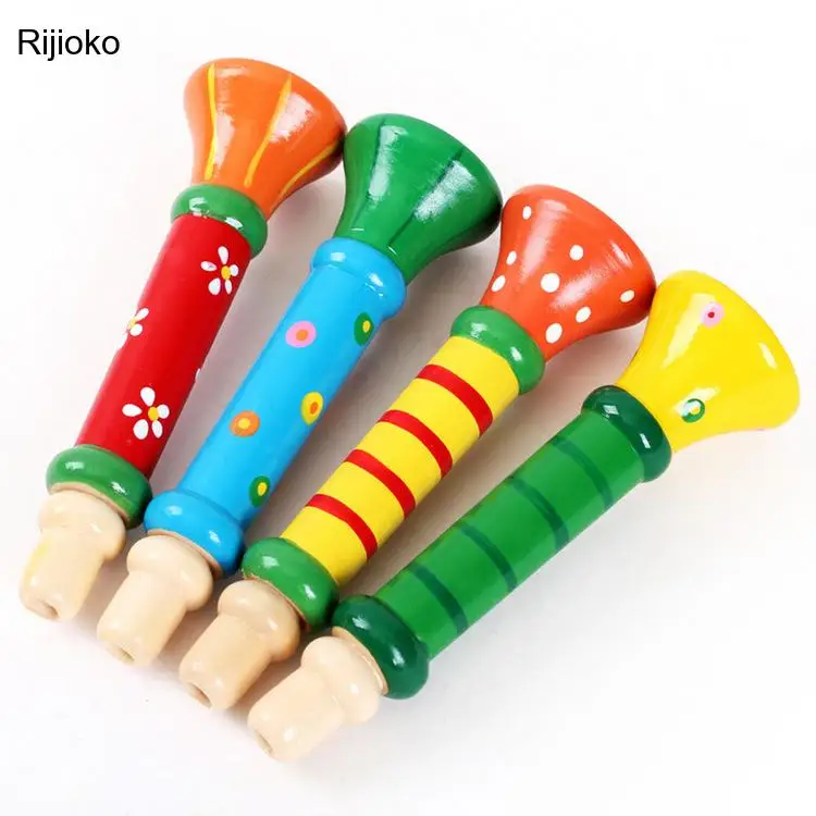 

Лидер продаж, детский деревянный маленький звуковой свисток, музыкальный инструмент, игрушки для детей, красочная интеллектуальная развив...
