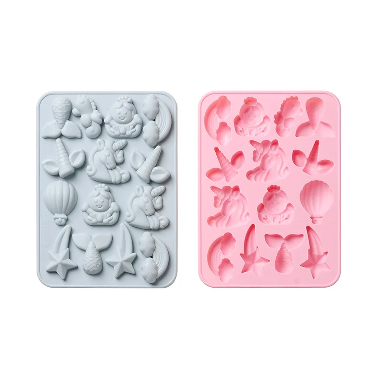 

unicorn Mermaid Fish tail fondant silicone mold mousse cake Dry Pace Shape Baking Mould Kitchenware silicone mold