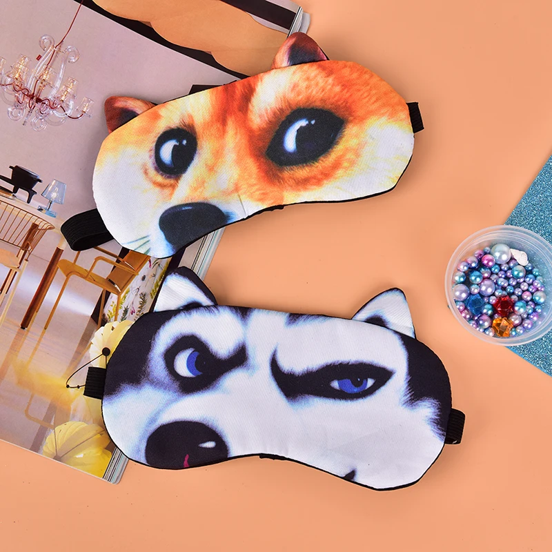 Милый кот собака ночная маска для лица на основе тени век чехол глаз натуральный