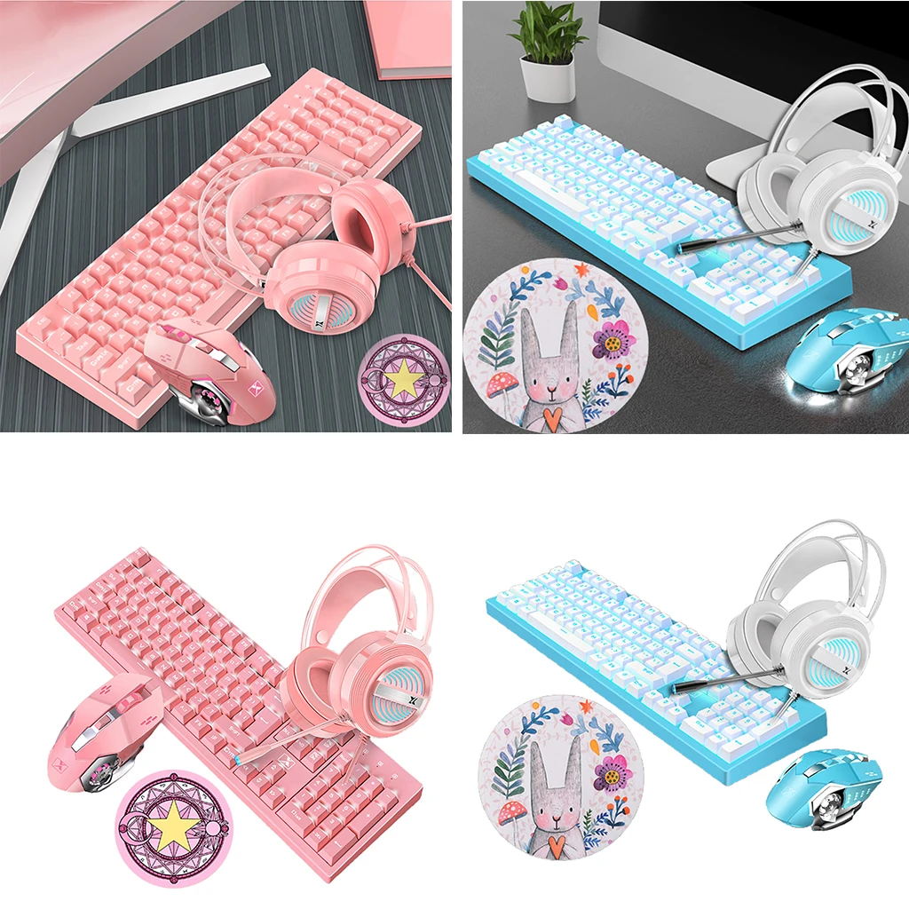 2 Set Computer Desktop Gaming Keyboard and Mouse +Gaming Headset +Mouse Pad