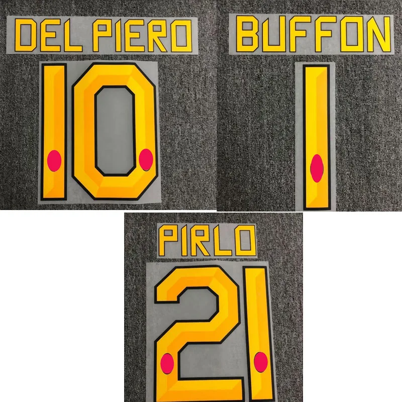

2010-2011 Retro #21 Pirlo #1 Buffon #10 DEL Piero Nameset Printing iron On Transfer Badge